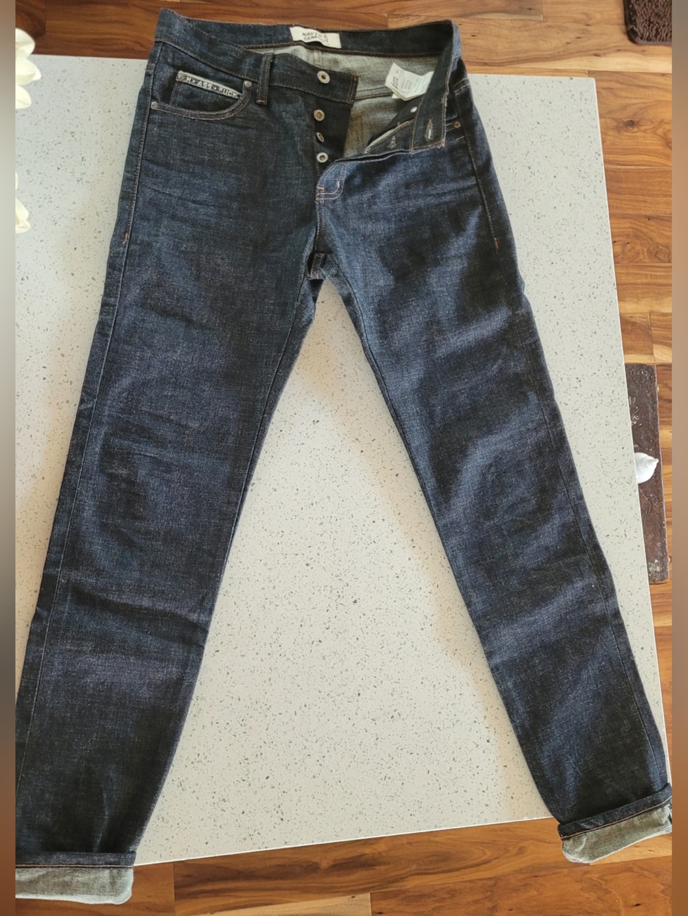 Naked & Famous Denim Slim Straight Dark Indigo Jeans